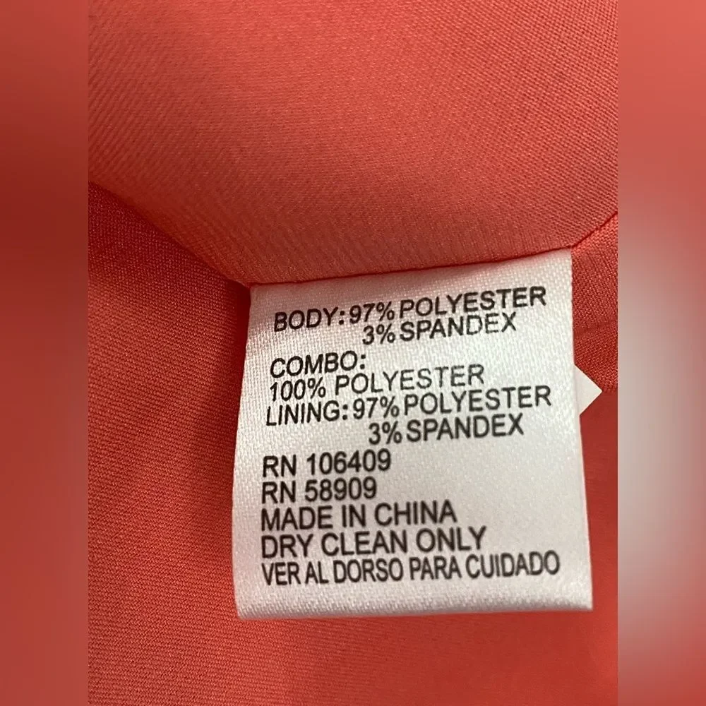 NWT ANTONIO MELANI Coral Textured Midi Sheath Dress Size 2 - Picture 11 of 12